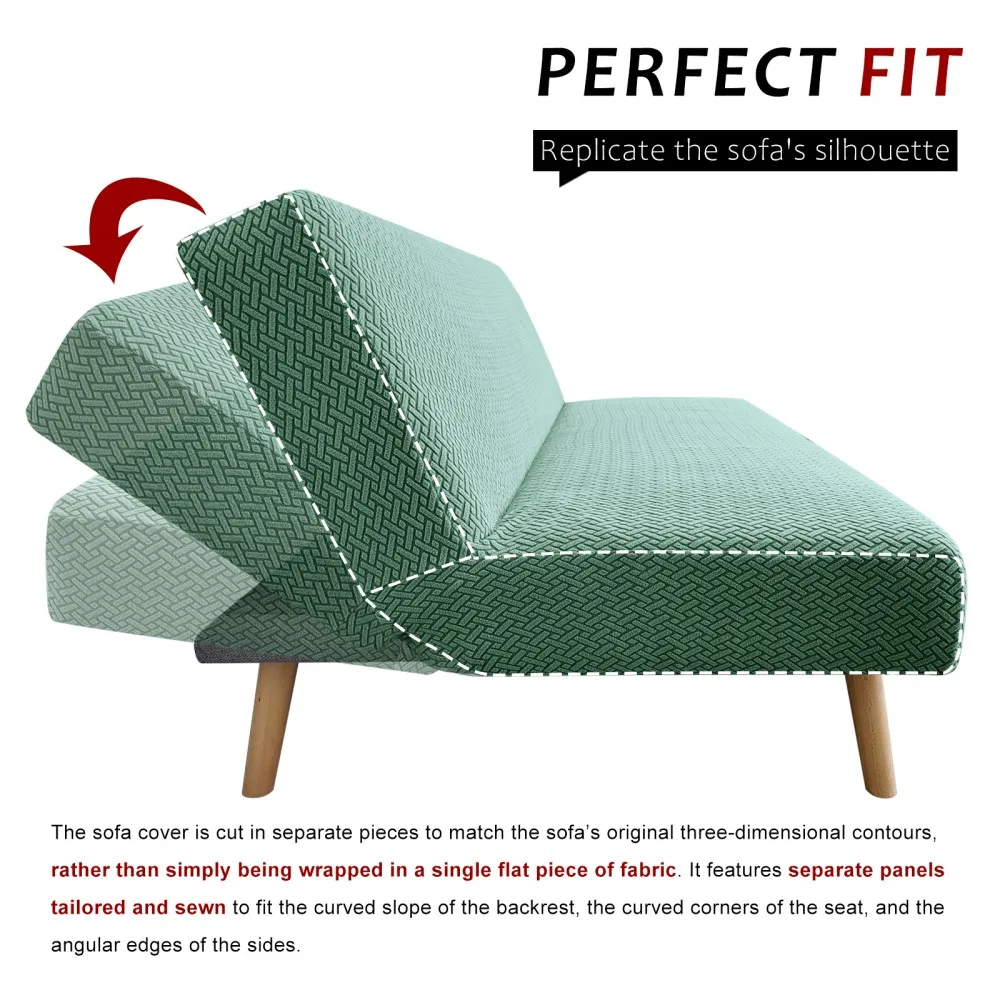 Convertible Sofa Bed Covers Armless Futon Sofa Cover Home Living Room Sofa Bed Cover Jacquard Soft Cover S/M/L 3 Size 20 Colors