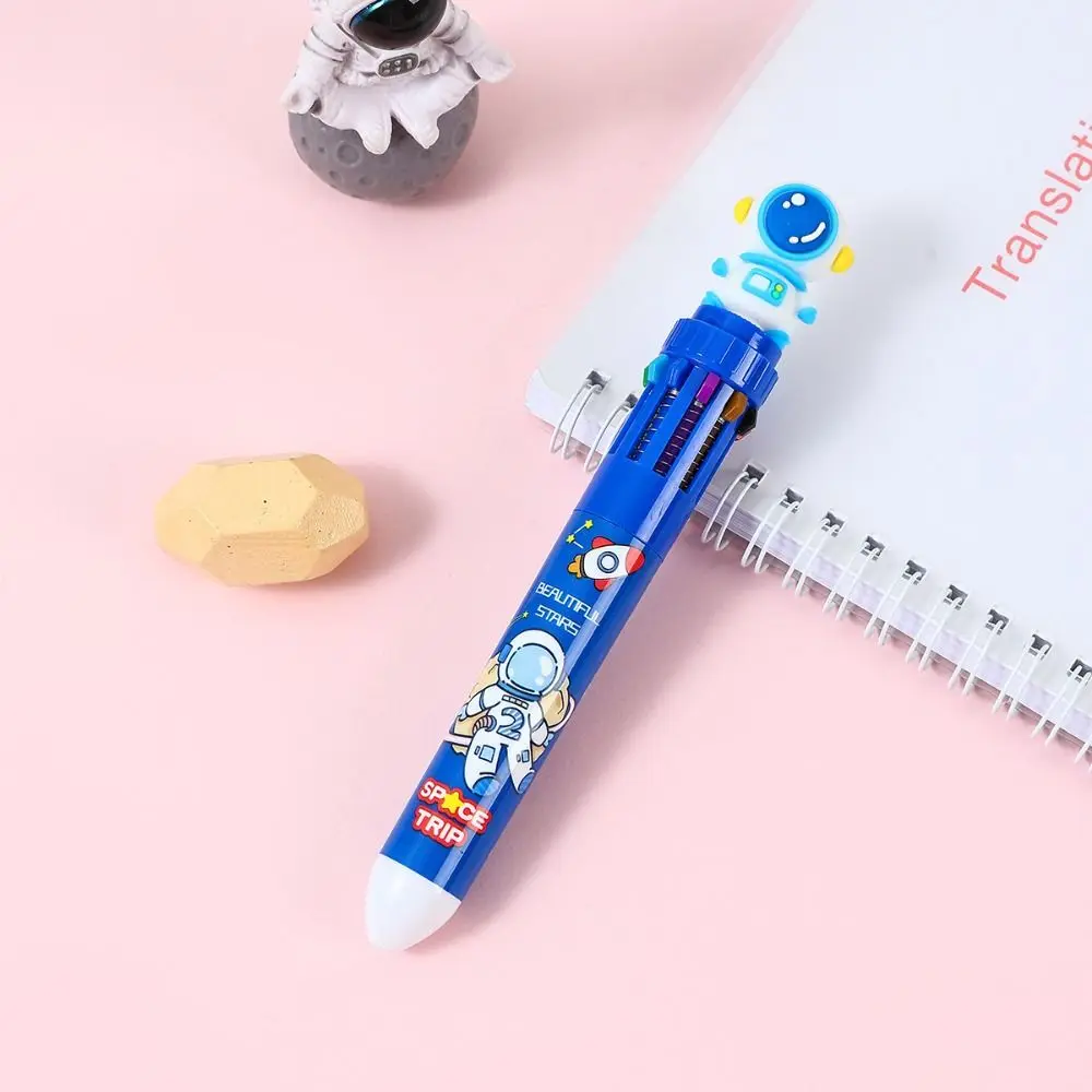 Multifunctional Astronaut Color Ballpoint Pen Astronaut Colorful 10 Colors Ballpoint Pen Cartoon Quick Dry Multicolored Pen