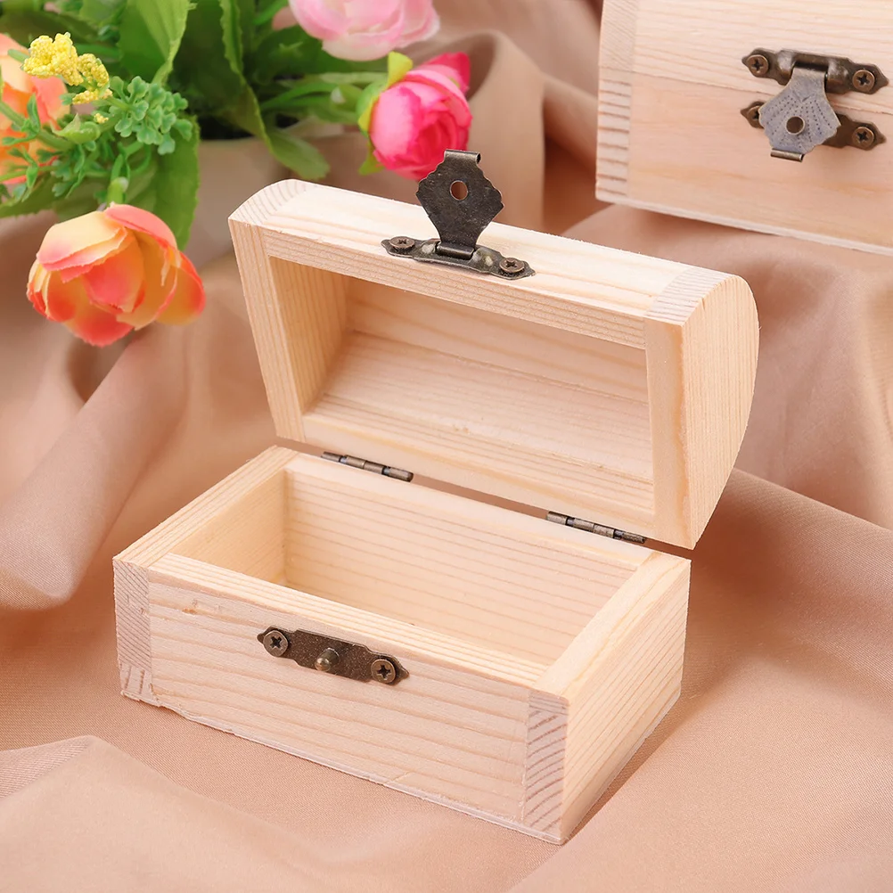 

2Pcs Wooden Jewelry Box Premium Craft Retro Style Storage Container for Earrings Rings Beads Organizer Trinket Case
