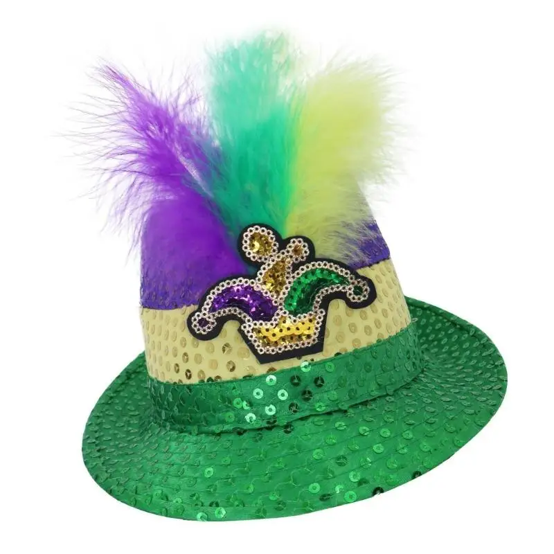 StPatricks Day Top Hat Glittering Cap for Women Men Carnivals Party