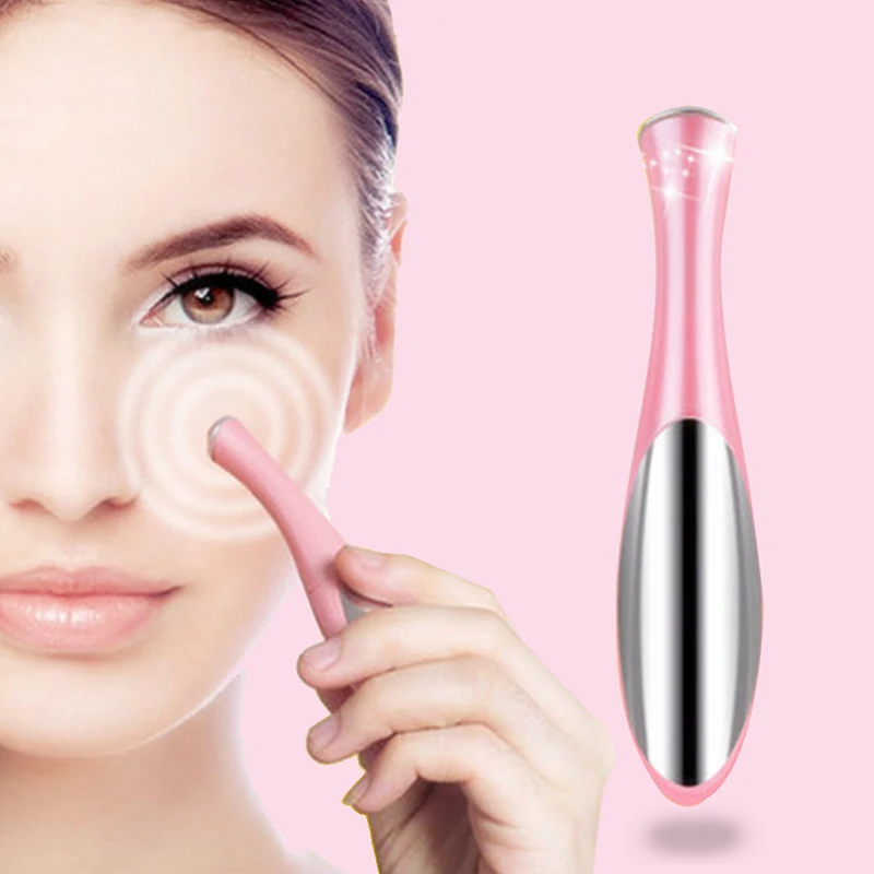 Massageador de olhos portátil vibração elétrica rugas anti-envelhecimento massagem ocular remoção de círculo escuro beleza rosto caneta de cuidados com os olhos