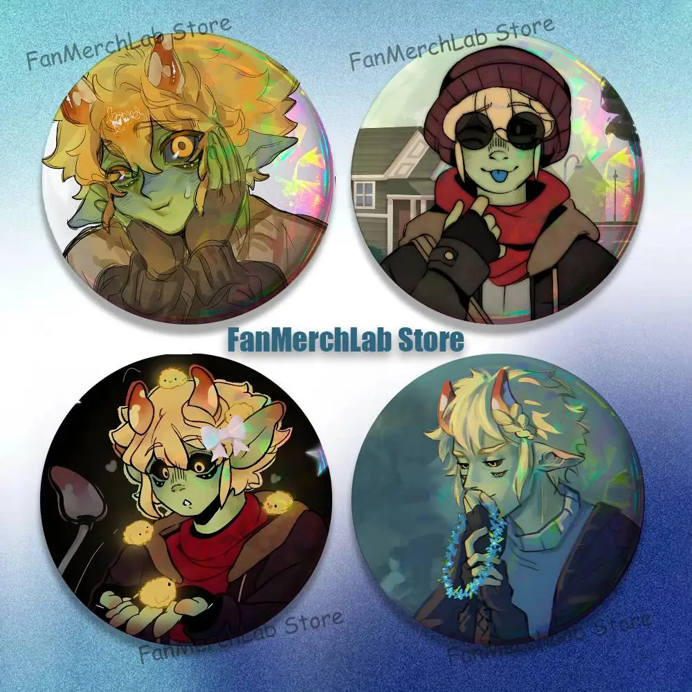 

M-Mushroom O-Oasis Anime Badges Button Round Creative Pin Brooch Badge Bag Decor Fans Collect Friends Gifts