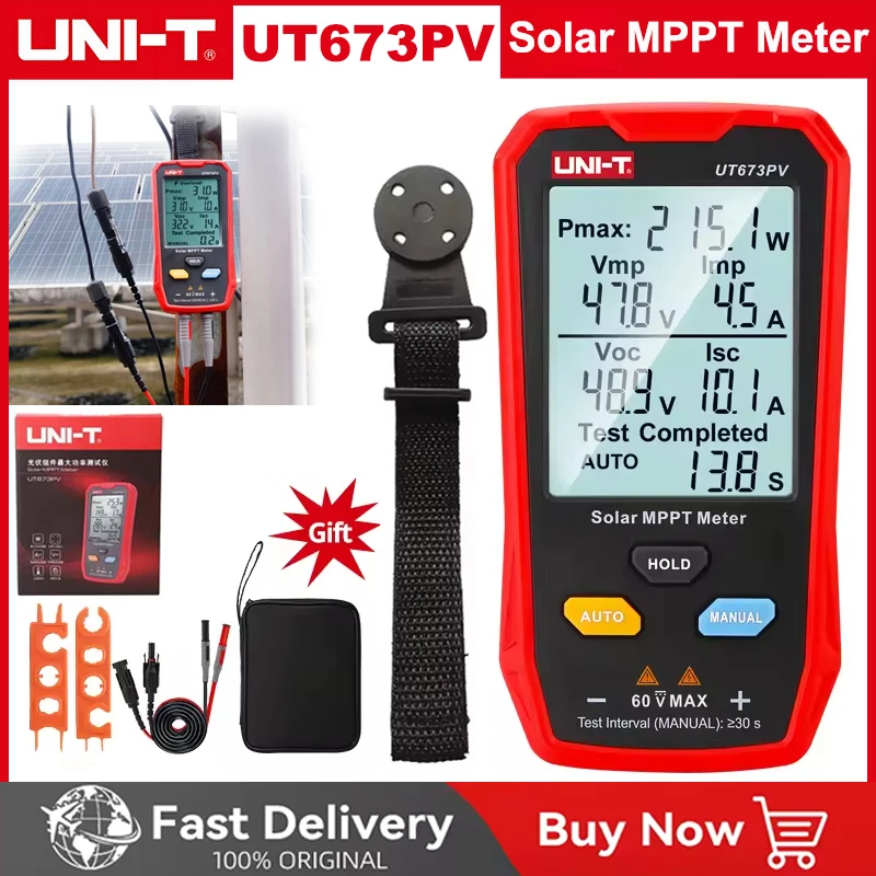 UNI-T UT673PV الشمسية MPPT متر 5 ~ 800 واط وحدة PV أقصى قدر من اختبار الطاقة فتح الدائرة الجهد ماس كهربائى الحالي Lmp Vmp اختبار