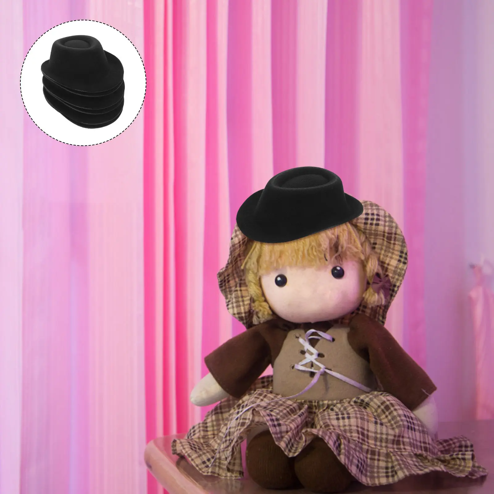 

6Pcs Mini Jazz Hat Small Hat Decoration for Mini Color Design Easy Wear Fit Stylish Photo Prop Craft Supply