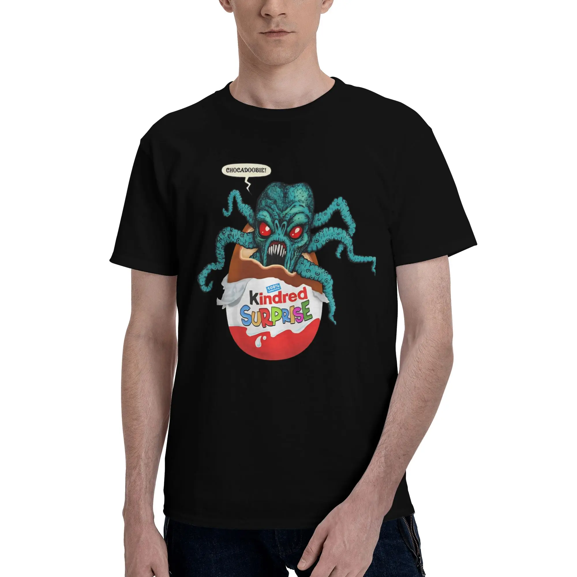 Kindred Surprise Men's T Shirt Kinder Egg Creative Tee Shirt Short Sleeve Crewneck Pure Cotton Birthday Present Clothes T-Shirt