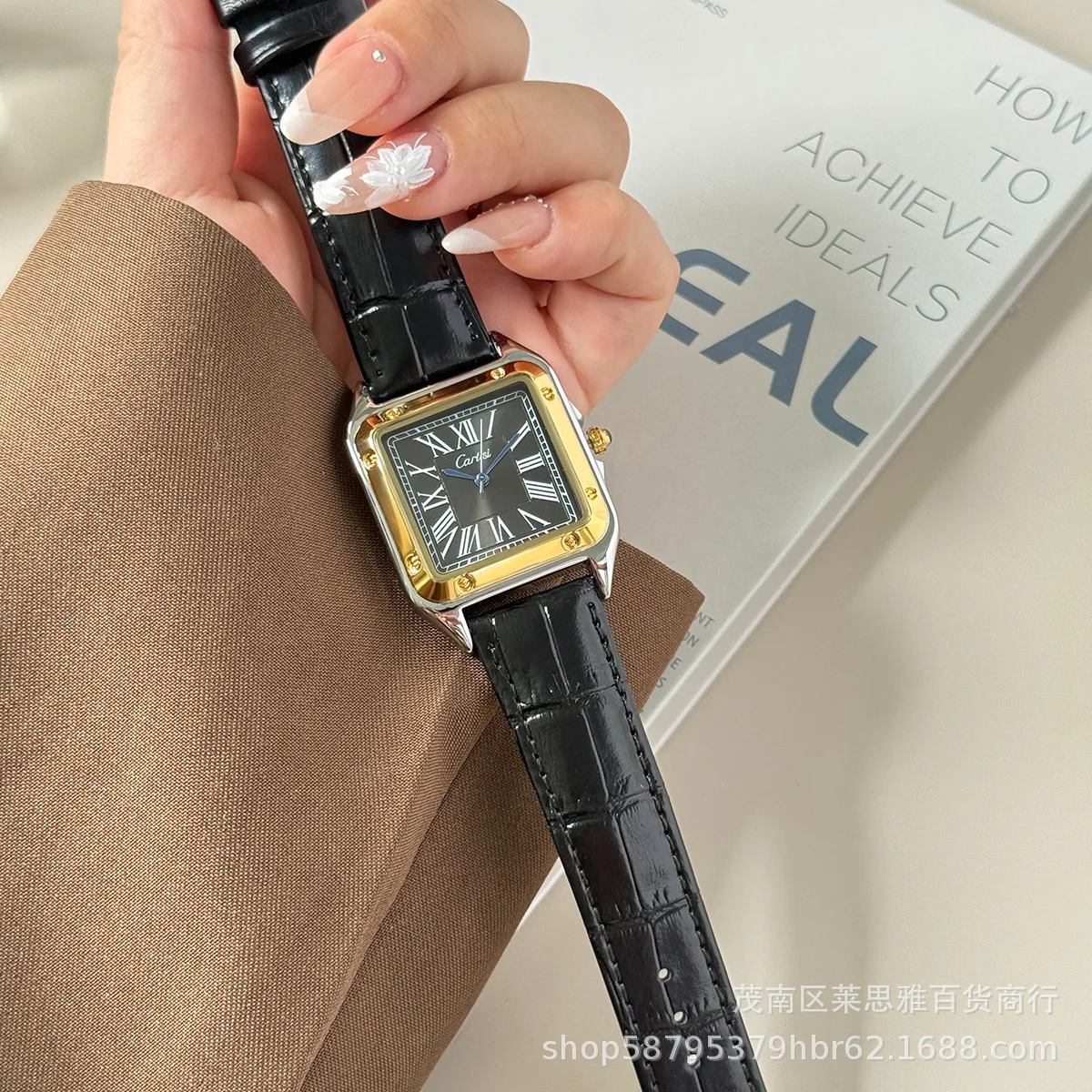 Square Roman Lettering Belt Business Gradient Cartisi Quartz Watches Men Hot Trendy Cool Personality Steel Watch Clcok Reloj
