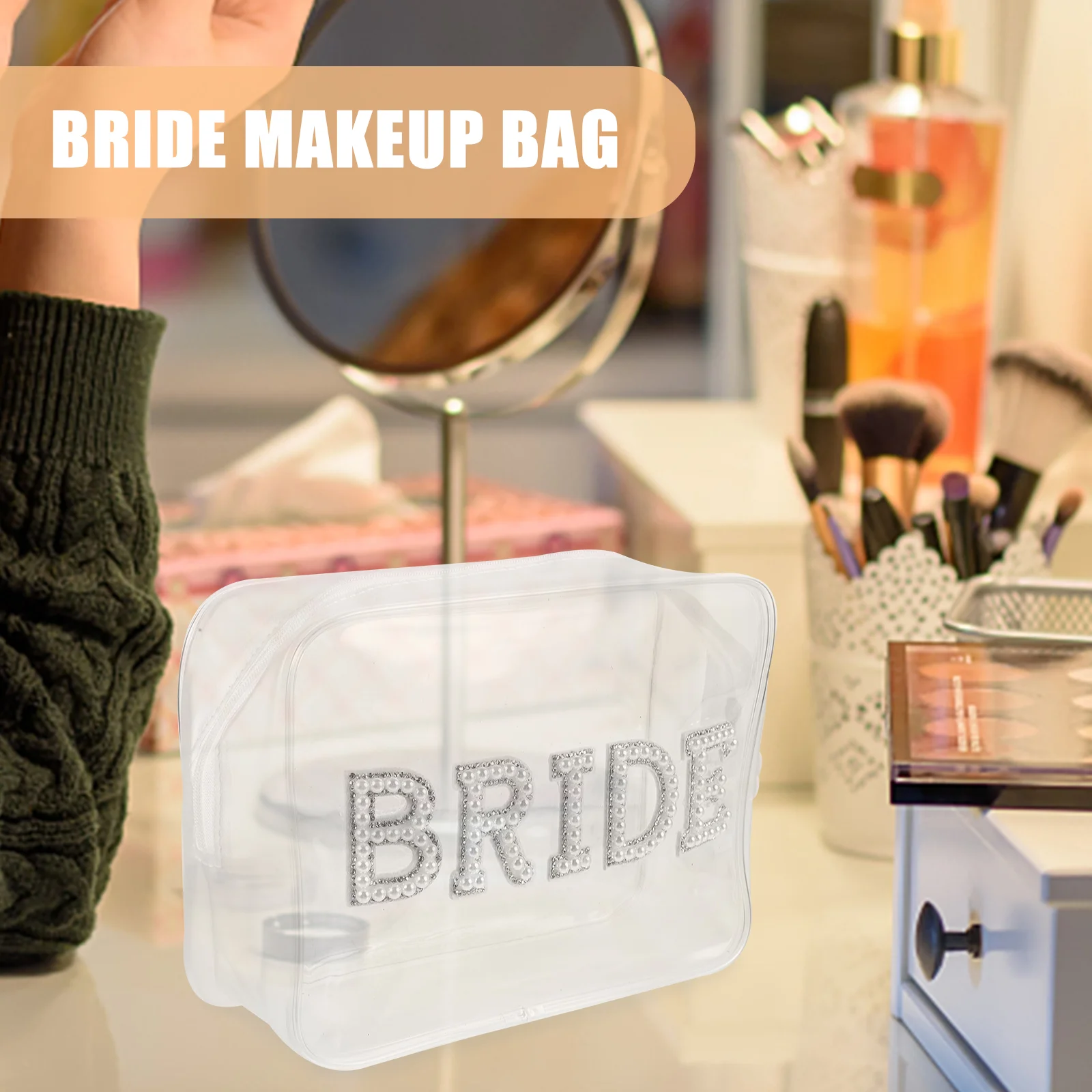 Wedding Bride Emergency Kit Clear Makeup Bag Duffel Bags for Traveling Day Toiletries