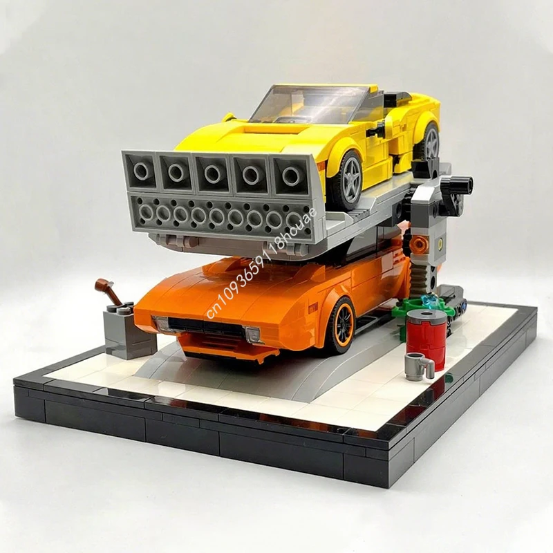 

635 шт. MOC Hoovies гаражный автомобильный подъемник для розыгрышей лошади F355 Spider City Champions суперкар модель строительные блоки игрушки рождественские подарки