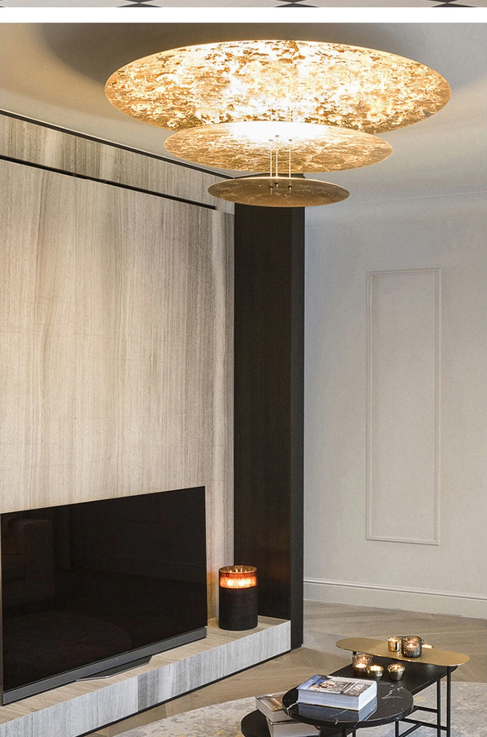 2 Layer Chrome Umbrella Dimmable LED Chandelier