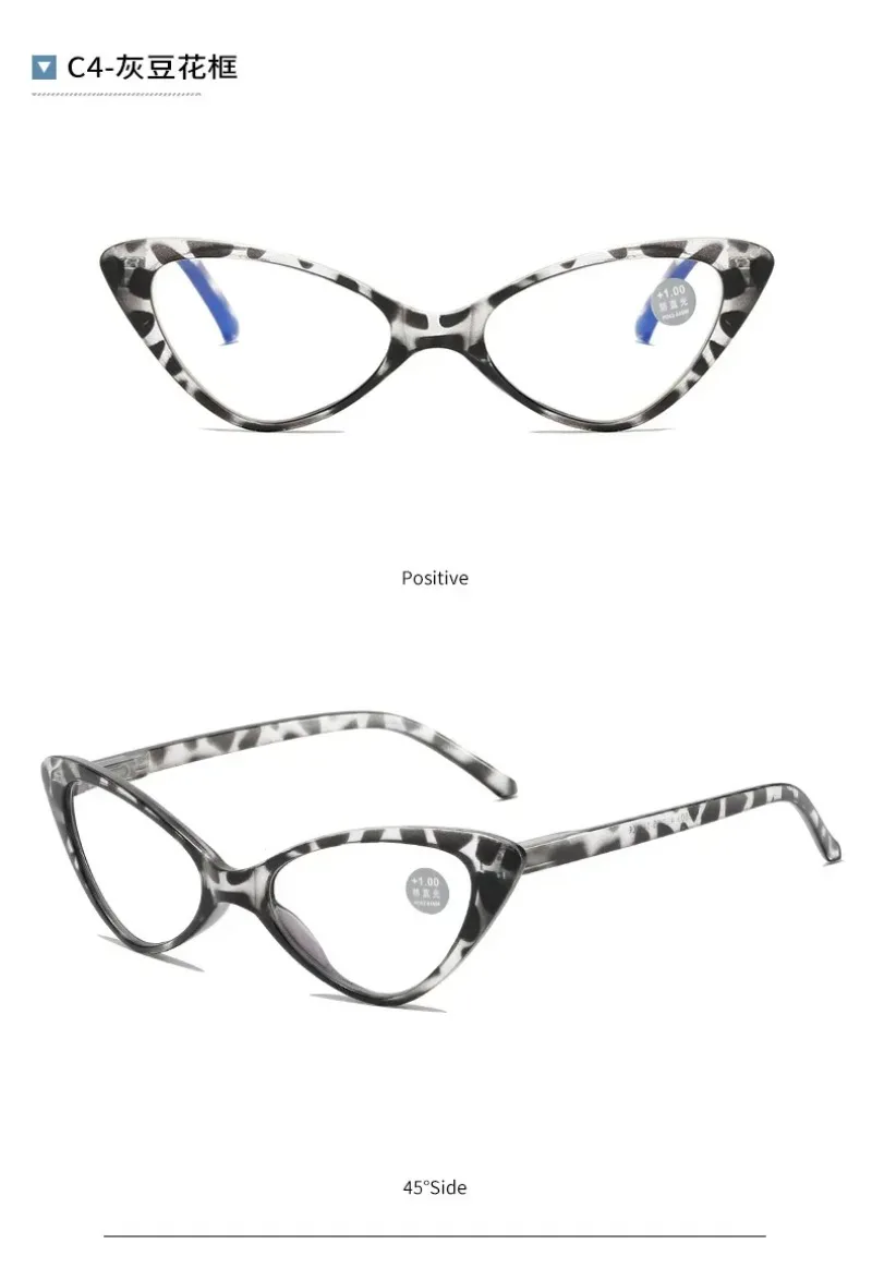 Modische Presbyopie-Brille gegen blaues Licht, klassische Retro-Katzenaugen-Lesebrille, Presbyopie-Brille für Herren und Damen – Detail 17