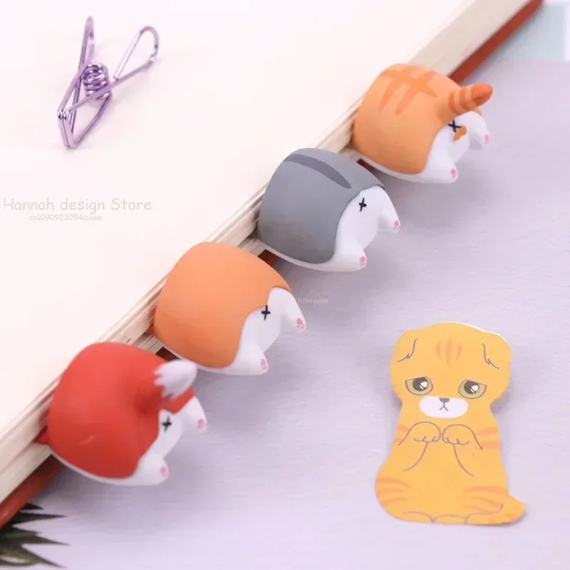 Bonito dos desenhos animados gato cão hamster raposa ass marcadores kawai novidade livro item de leitura presente criativo crianças papelaria