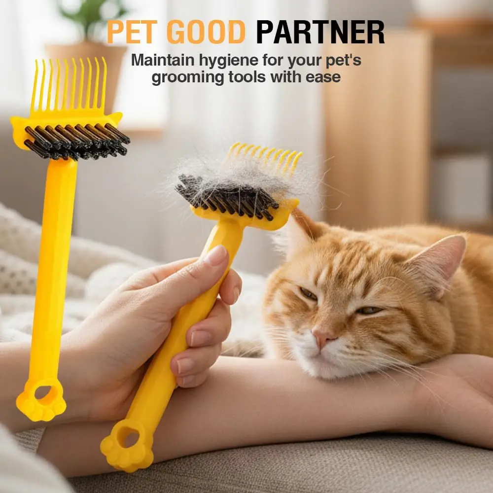 Portable 2 in 1 Hair Brush Comfortable Grip Hanging Design Hair Cleaning Tool Comb Cleaning Brush for Salon Use Hair Care Tool