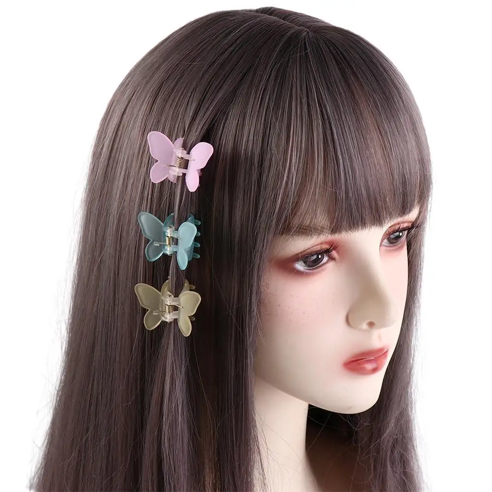 Sweet Frosted Butterfly Hair Claw Headwear Grab Clip Butterfly Hair Clip Ponytail Clip Headdress Mini Shark Clip Children