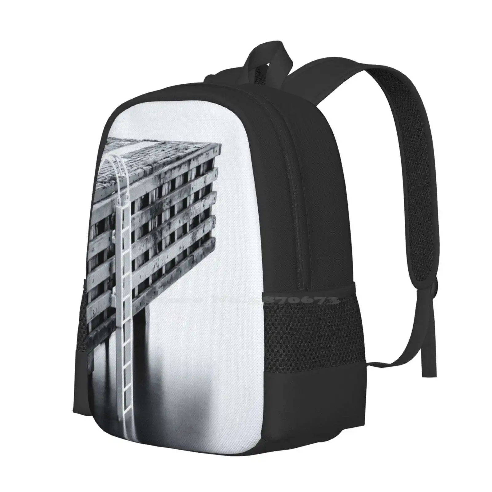 Jacobs Ladder Hot Sale Schoolbag Backpack Fashion Bags Black And White Bw Hdr Long Exposure Water Ladder Cityscape