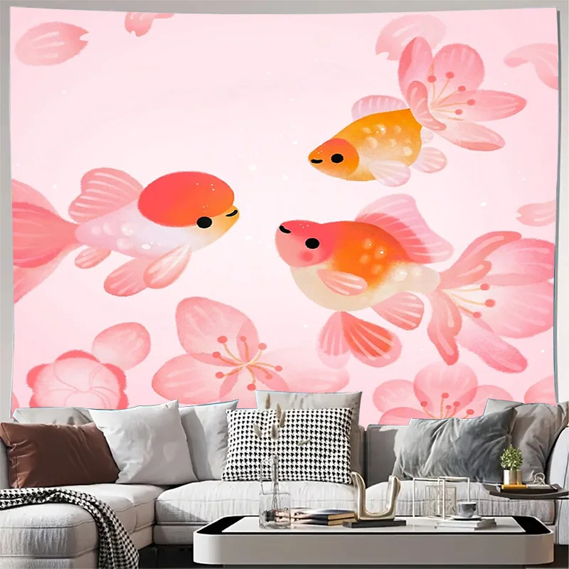 

Ocean Fish Tapestry Wall Hanging Sea Life Decor Beach Theme Room Divider Backdrop Coastal Art Home Decoration Aesthetic Room Vib