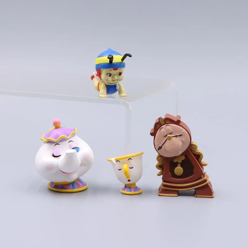 Filme bonito bela e a fera cogsworth mr relógio em miniatura colecionável maré jogar moda brinquedos hobby modelo crianças presentes