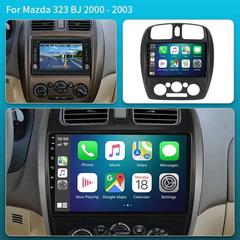 Android 16 For Mazda 323 BJ 2000 - 2003 Car Radio Multimedia Video Player Navigation Monitor Screen TV lettore Video Car GPS BT