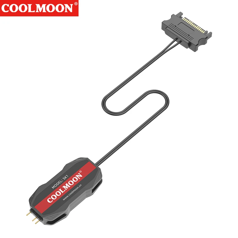 ARGB Controller Cable ARGB 5V 3PIN To SATA RGB Remote Controller LED Color Intelligent Fan Controller for PC Fan Light Strip