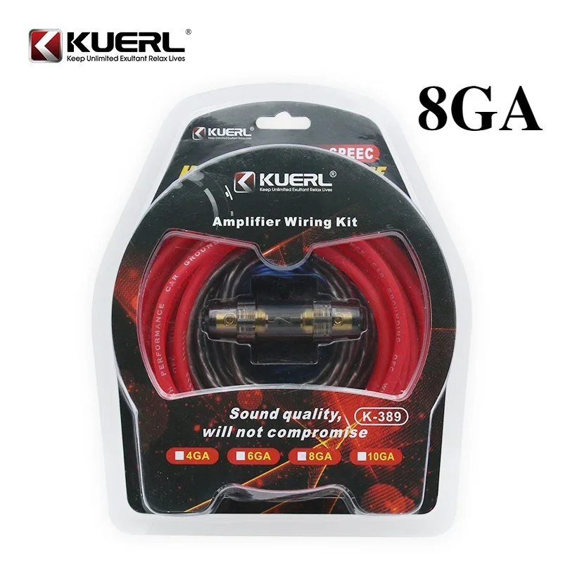 8GA Car Audio Modification Cable Bass Subwoofer Modification Connection Cable Car Amplifier Wiring Kit 12V