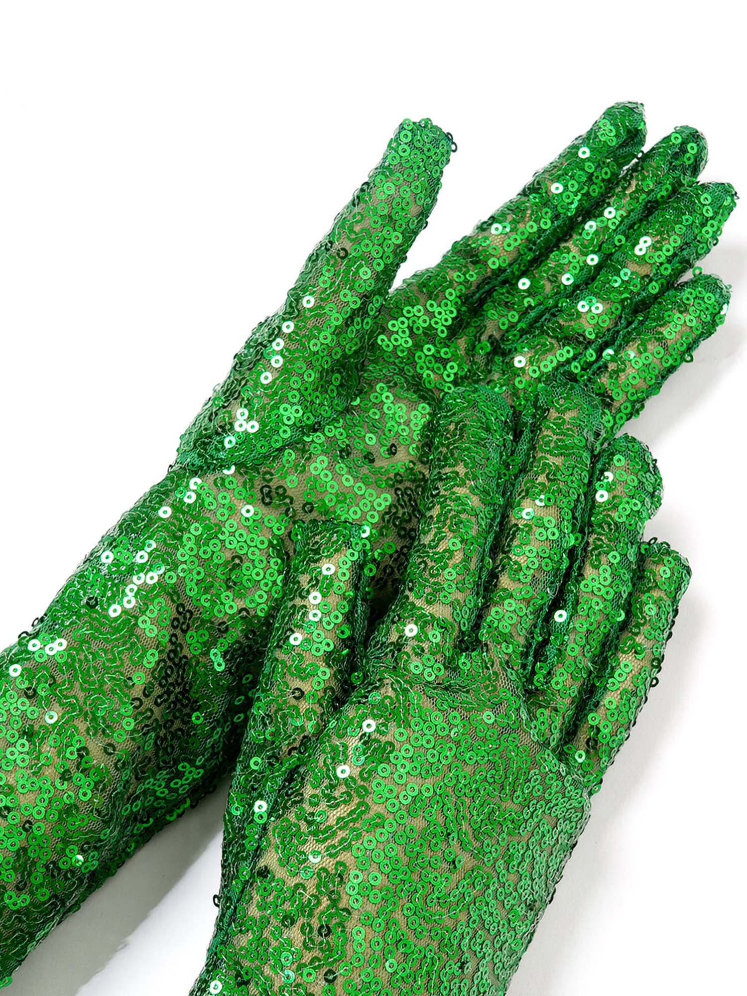 Womens Sequin Opera Gloves Shiny Mesh Long Gloves Elbow Length Vintage 1920s Long Gloves for Opera Evening One Size