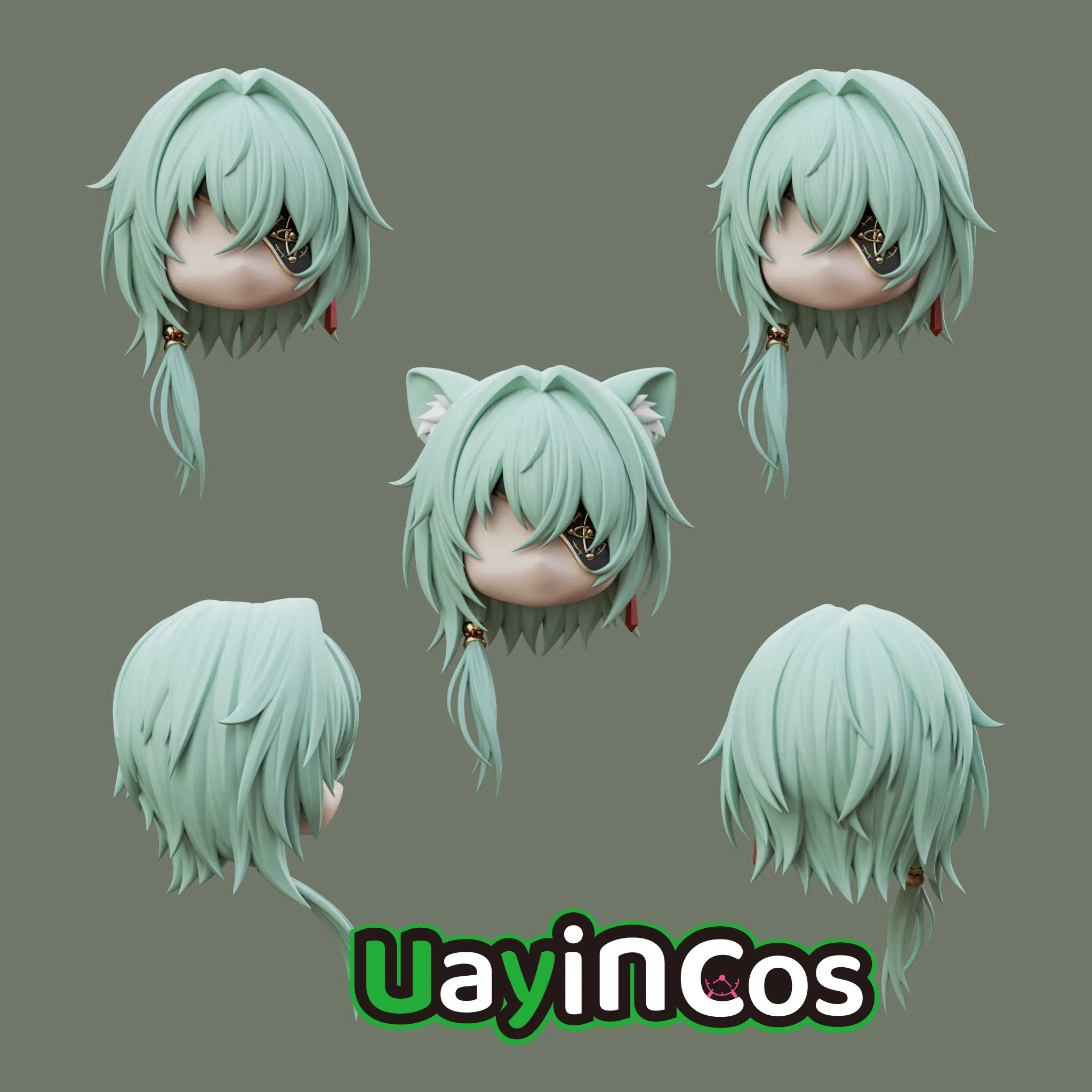 

Genshin Impact Anaxa Handmade OB11 OB22 GSC Hair Detachable Hair Shell Wig Faceplates BJD Doll Accessories Game Anime Toy Kids G