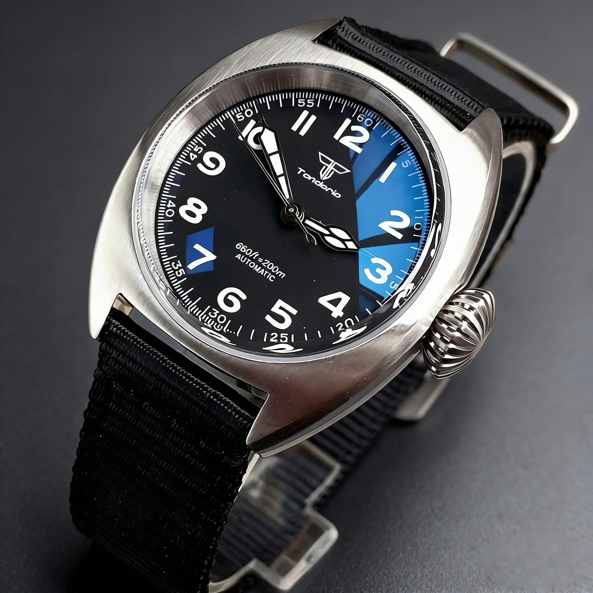 

Tandorio New 36mm Small Men Automatic Watch Miyota 8215 Movement 20ATM waterproof Wristwatch Minimalist Big Crown luminous marks