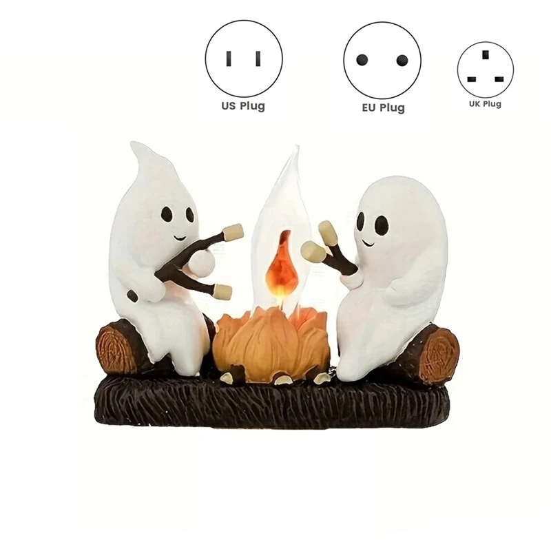 

GO-Ghost Мерехтливый ночник для костра 3D Призрак для костра Ночник для костра Призраки для жарки костра S 'Mores Мерцающий свет пламени