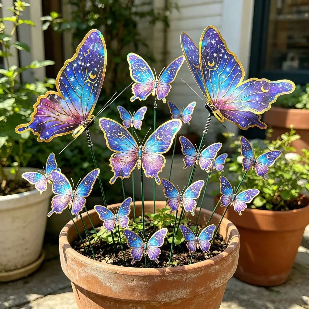 Colorful Butterfly Stakes Plant Plug Dreamlike Simulation Butterfly Ornaments Lifelike Multi-purpose