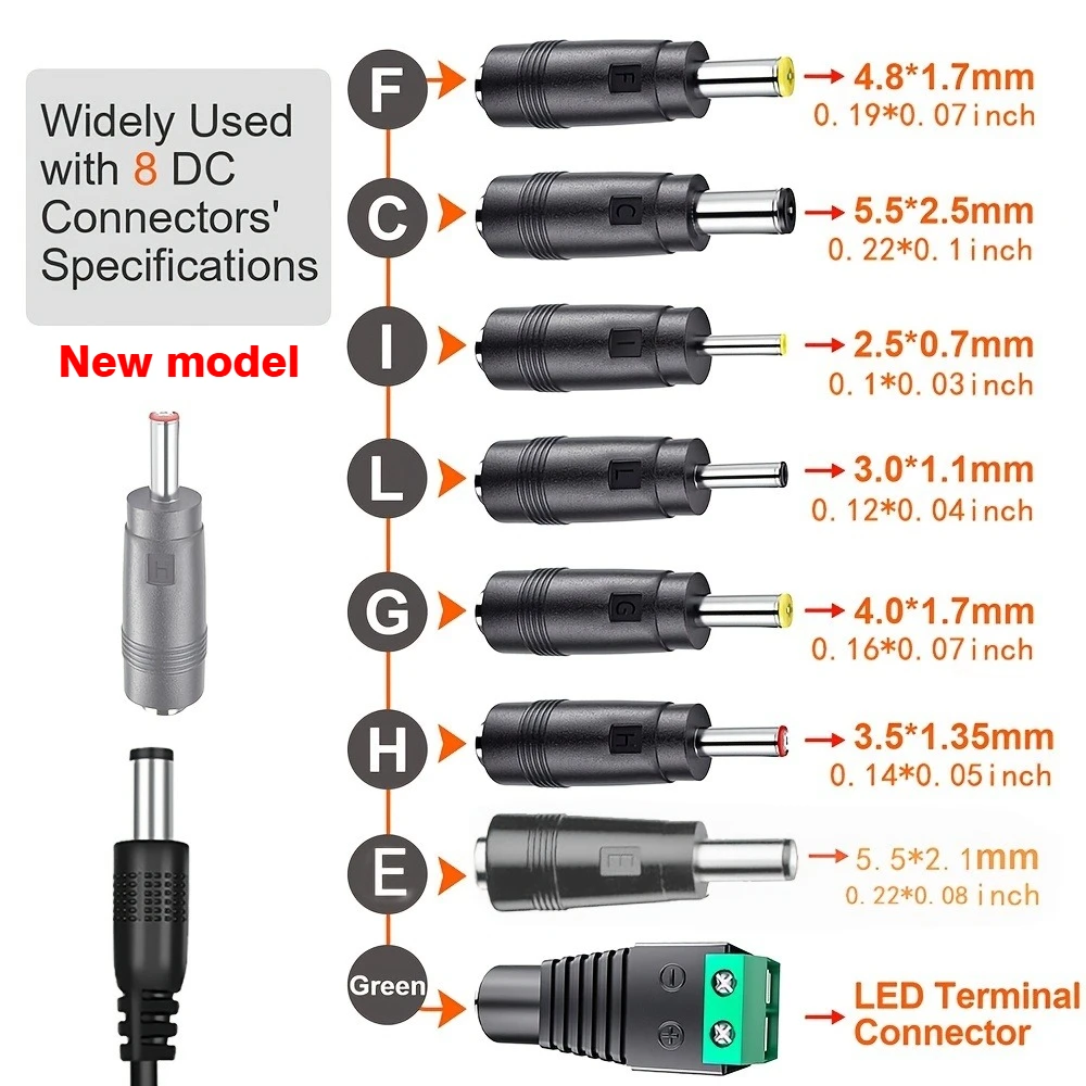8PCS Universal AC DC Power Adapter Connector Tips 5.5mmx2.1mm Kits For Lenovo Thinkpad Laptop Power Supply Plug Jack Sets Female
