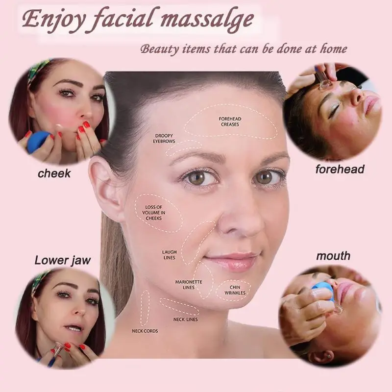 Masaje Facial de goma con ventosas al vacío para el cuerpo, Lifting de la piel, terapia de ventosas antiarrugas, herramientas de masaje médico Facial