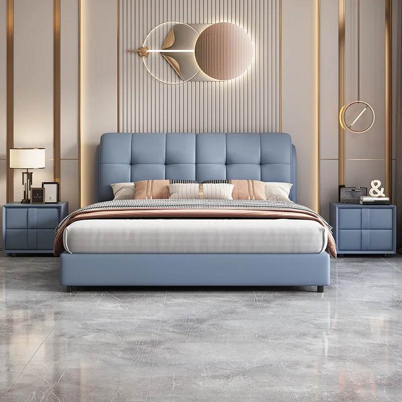 Queen Size Bedroom Bed Luxury Aesthetic Wood Modern Lounge Bed Storage Space Camas Y Muebles Dormitorio European Furniture