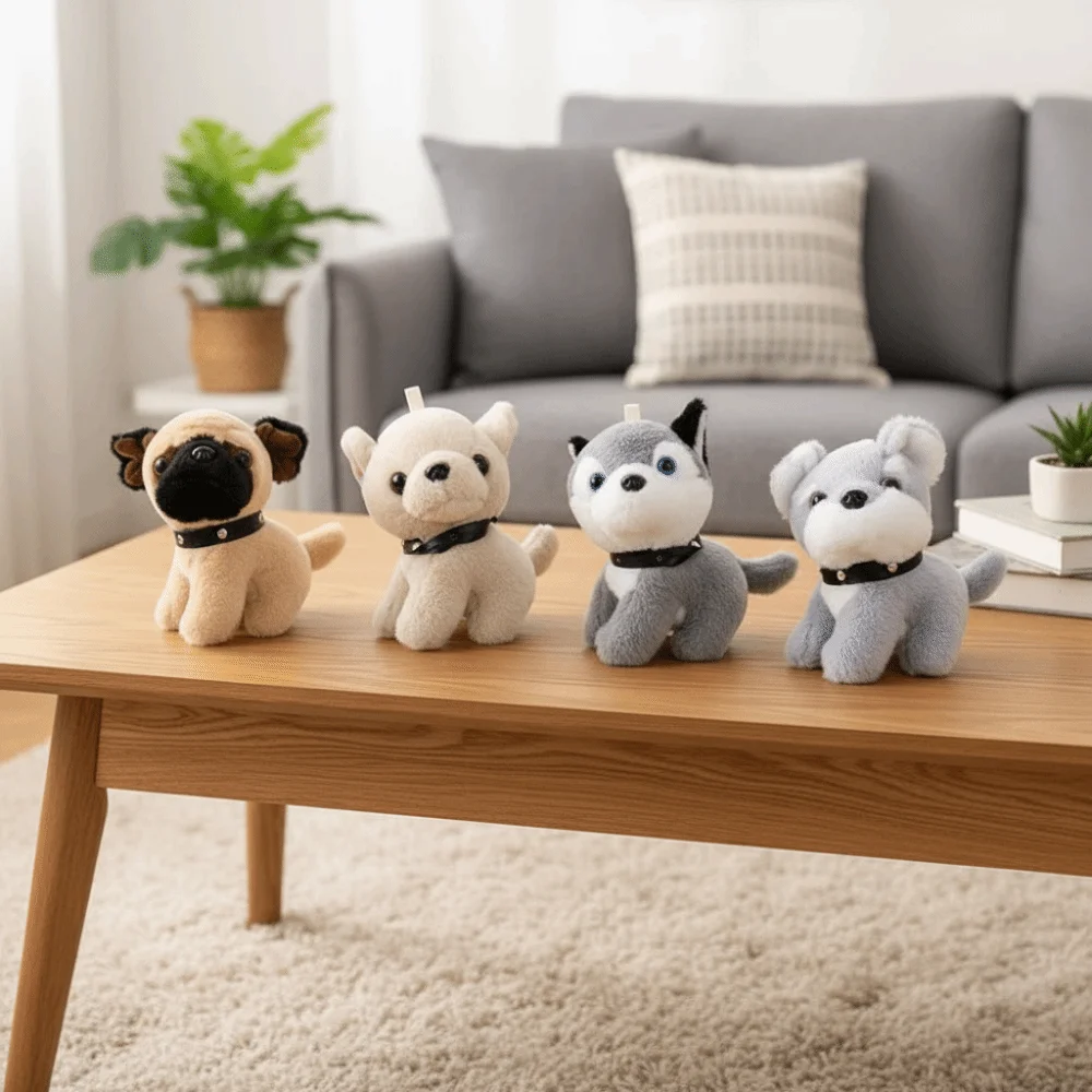 Funny Cute Cartoon Simulation Dog Keychain Small Pendant Simulation Dog Pendant 12cm Kawaii Style Animal Pendant Friend