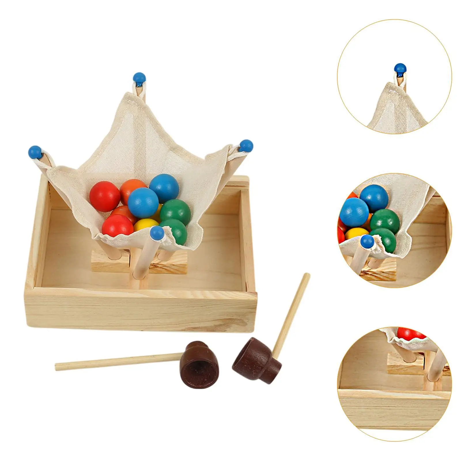 Wooden Ball Toy Clip Bead Game Color Recognition Developmental Game Color