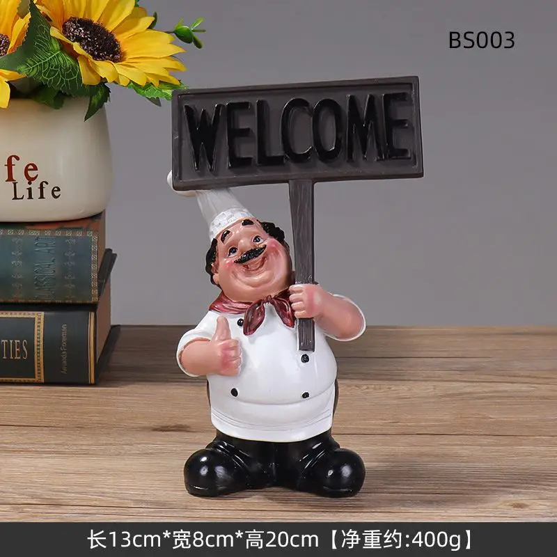 European Creative Chef Wine Rack Tissue Holder Message Board Kitchen Decoration Ornament Western Restaurant Cafe Bar Decoration