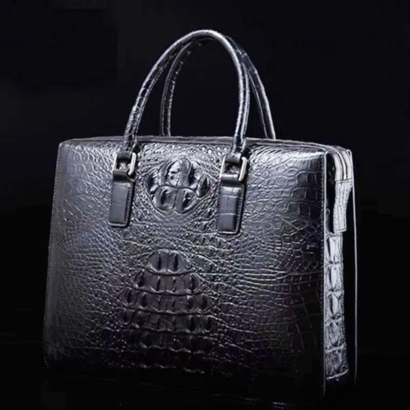 ourui new style bag man briefcase  black  Men handbag men crocodile bag