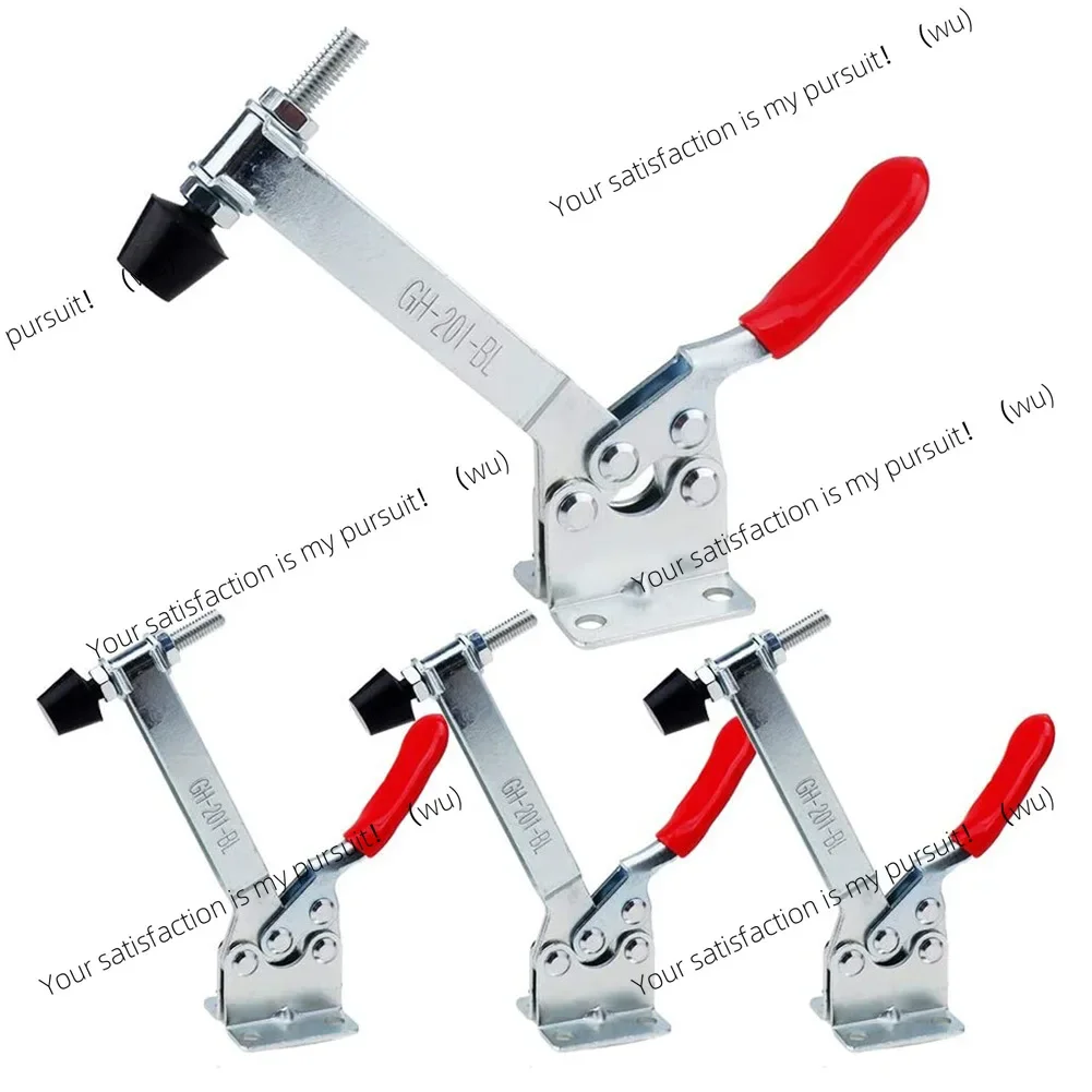 Extended Toggle Clamp GH-201BL High Carbon Steel Non-slip PVC Handle Quick Release Clamp  90Kg 198Lbs Woodworking Tool