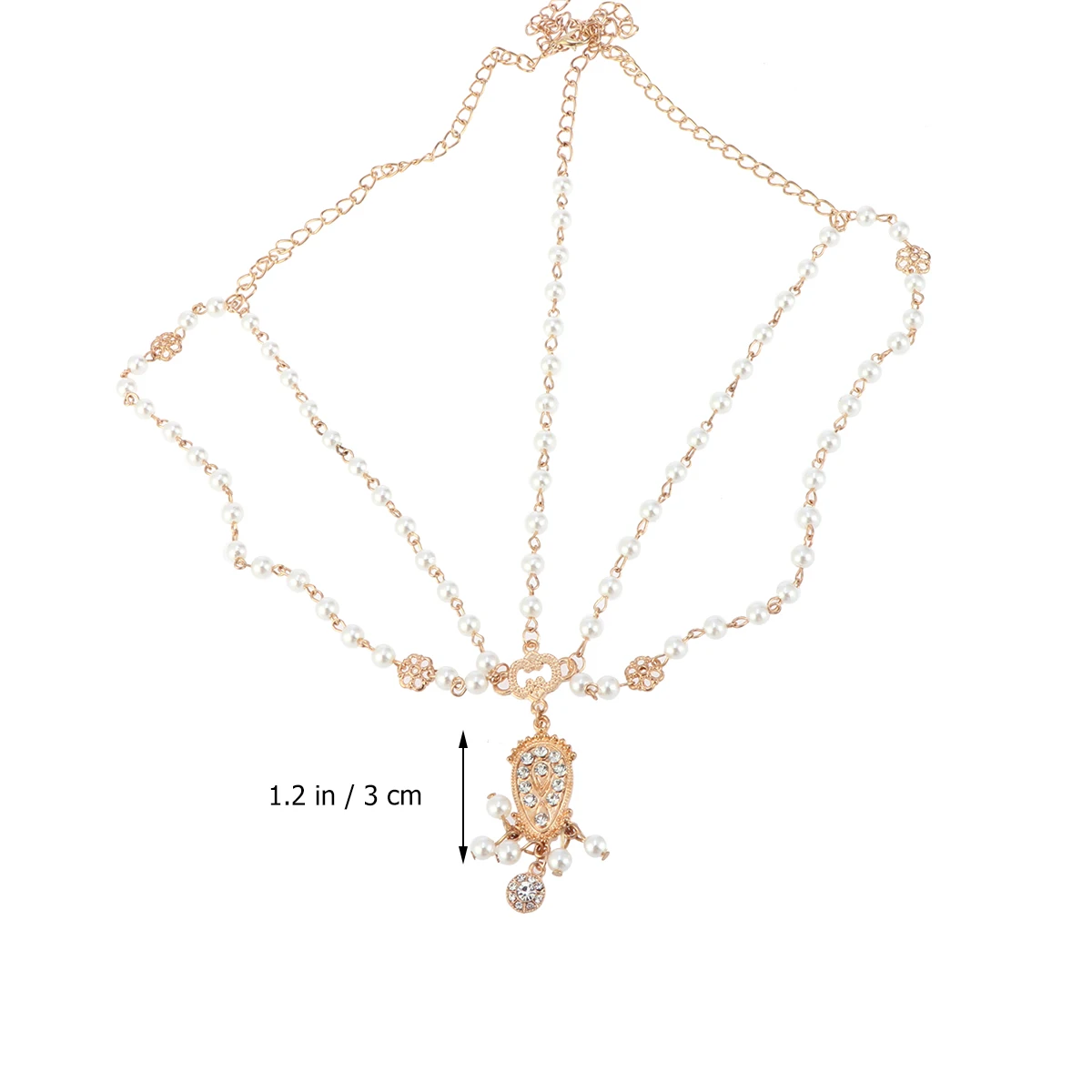

Bohemian Pearl Tassel Forehead Chain Bridal Hair Band Crystal Decorated Elegant Headband For Wedding Party Dance