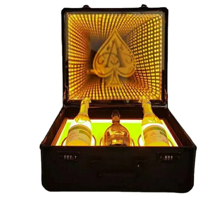 Factory OEM Champagne Bottle Presenter Party Led Wine Carrier Box Club Bottle Presenter