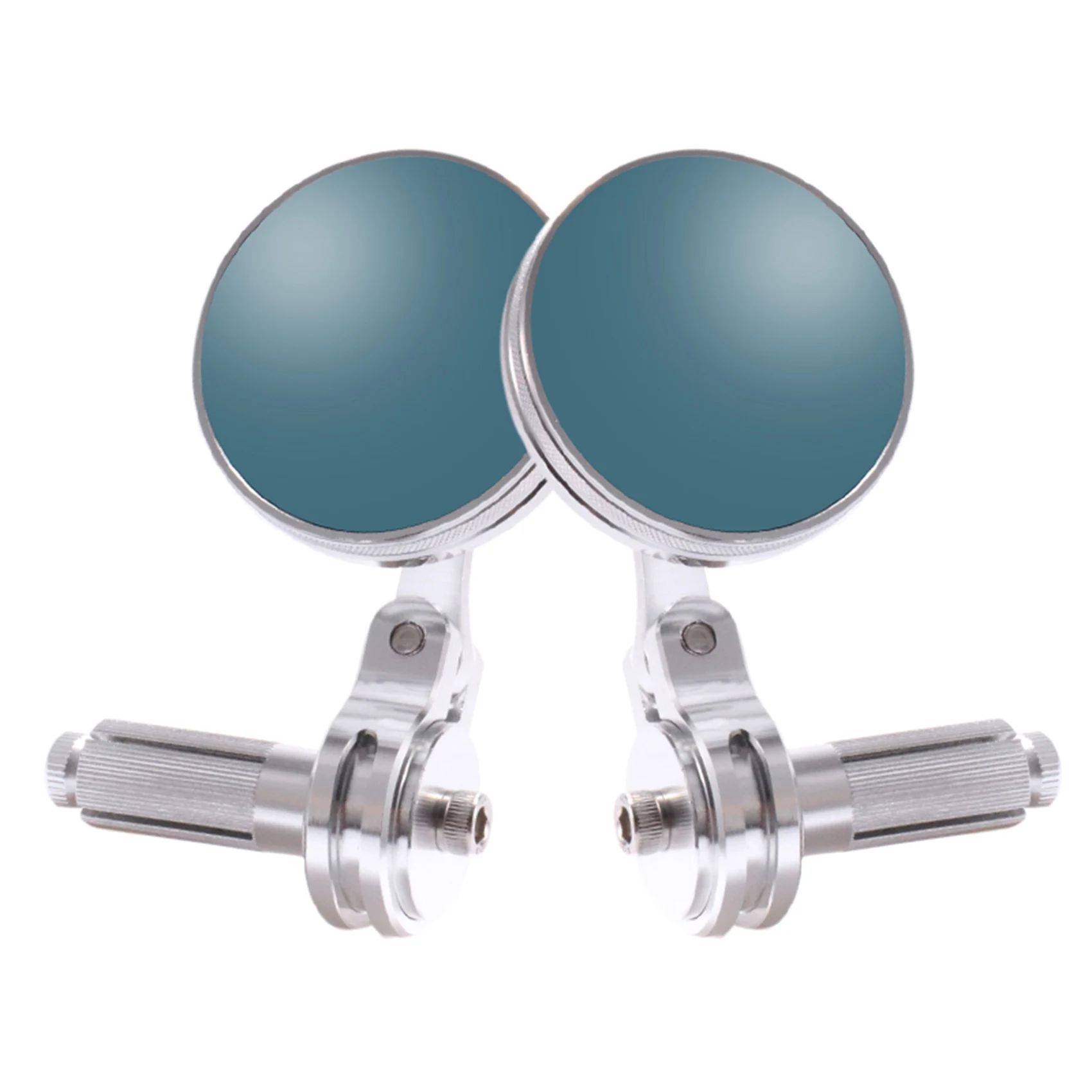 

7/8Inch 22Mm Universal Motorcycle Handlebar Rearview Mirror CNC Bar End Rearview Side Mirrors Round Blue Glass