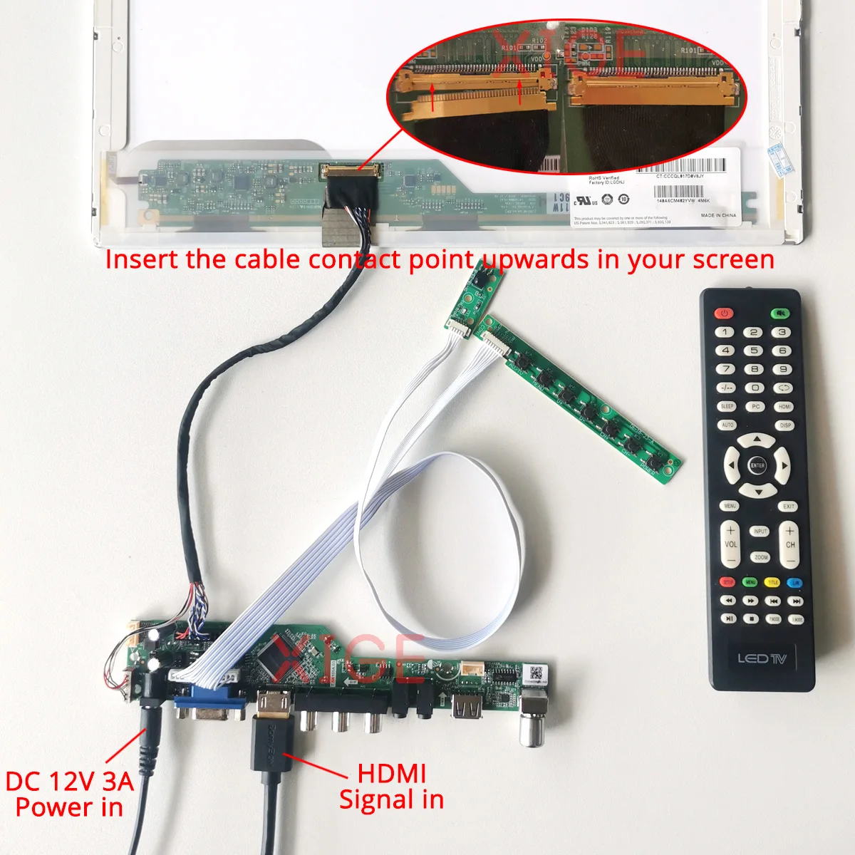 Kit DIY Driver Controller Board For N101LGE-L11/L21 N101LGE-L41 Analog TV 40Pin LVDS HDMI+VGA+AV+USB 10.1" 1024x600 Laptop Panel view 5
