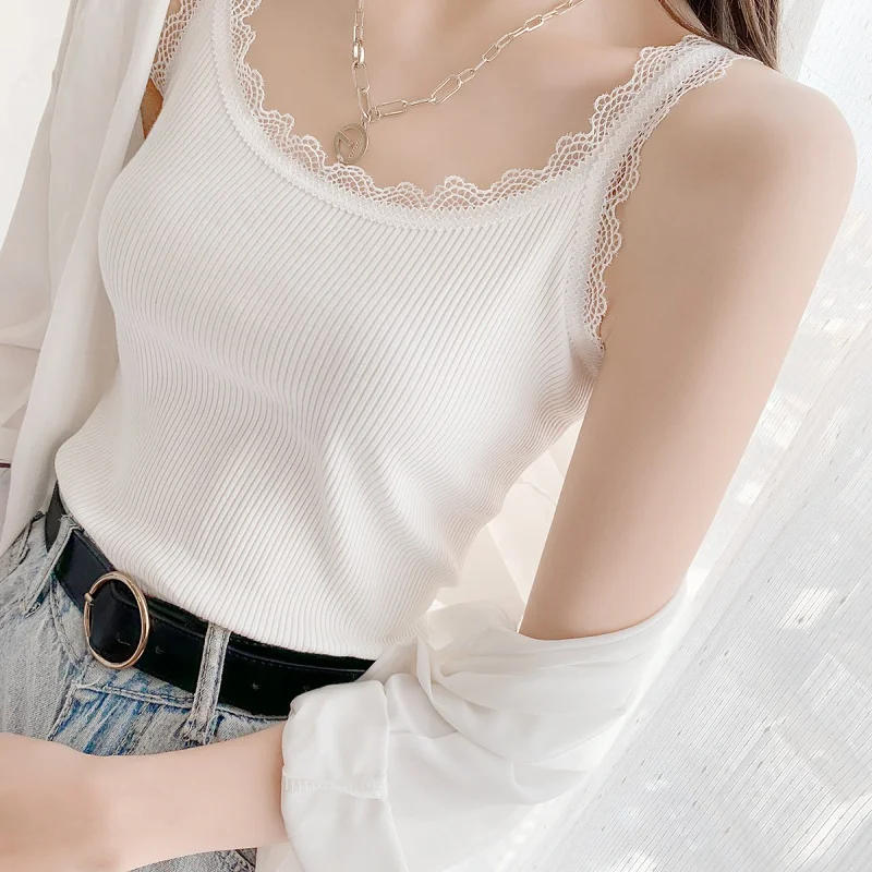 Lace Small Lace Modal Thread Vest Women's Sling Outer Wear Inner Wear Slim Sleeveless Top Bottoming Shirt Summer Fashion