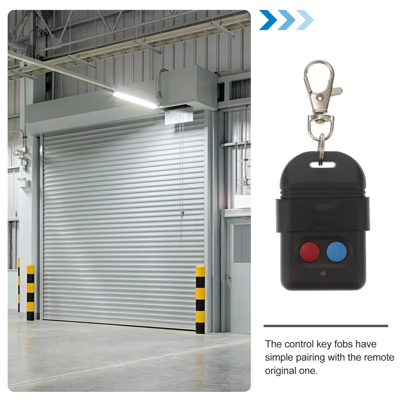 2 Button Garage Door Remote Controller Key Fob 433MHz 100m Electric Doors Anti Theft Alarm Industrial Control