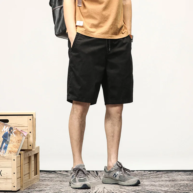 2024 Summer New Five-point Casual Pants Solid Color Tooling Shorts Trendy Brand Straight Pants