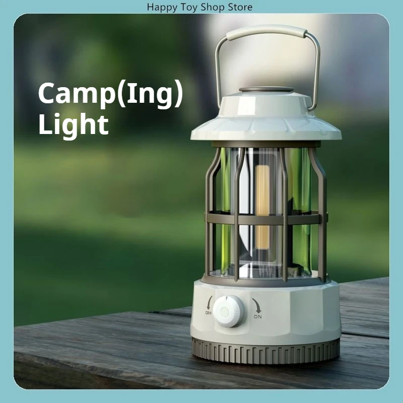 New Retro Camping Lantern Portable USB-C Rechargeable Outdoor Tent Light Gift for Camper