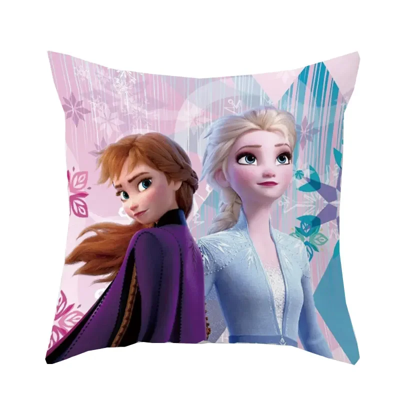 Disney-funda de almohada de Frozen y Elsa para niños y niñas, cubierta de cojín decorativa, 40x40, 45x45cm