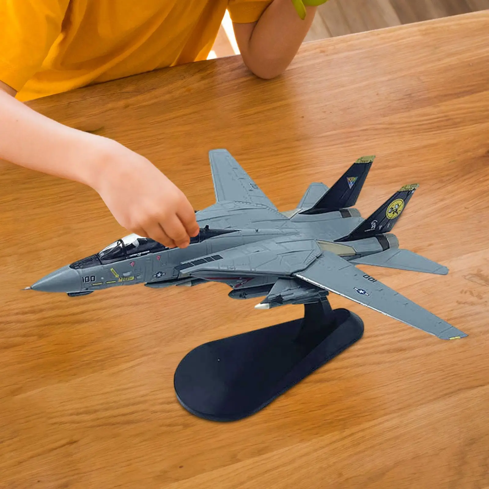 1/100 F 14D Fighter Model Home Decor Fighter Aircraft for Shelf Bar Cafe