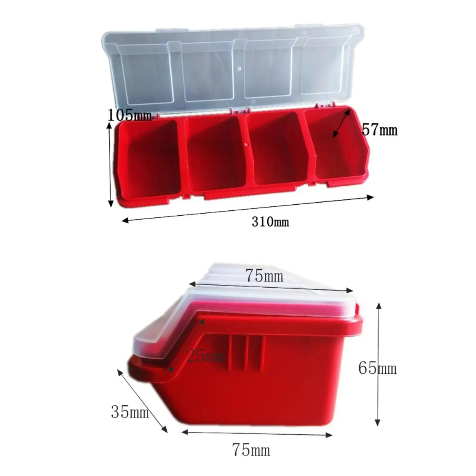 Components Screws Organizer Storage Bin Sloping Opening Semi Transparent Lid