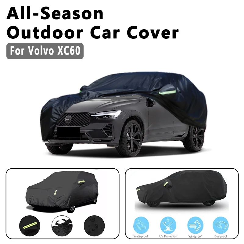 

Outdoor Car Cover Waterproof Dustproof UV Sun Protection, Full Car Protector Exterior Accessories For Volvo XC60 P3 SPA