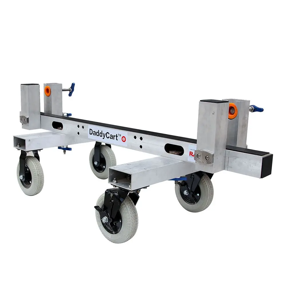 200kg Stainless Steel Four Wheel Stone Slab Dolly 8 Inch Non Marking Flat Free Tires 70mm Clamp Granite Marble Glass Tile Cart