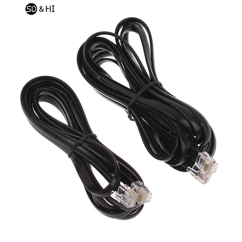 RJ11 RJ12 6P6C Data Cable, Male to Male Modular Data Cord Straight Wiring Pinout Telephone Handset Voice Extension Cable